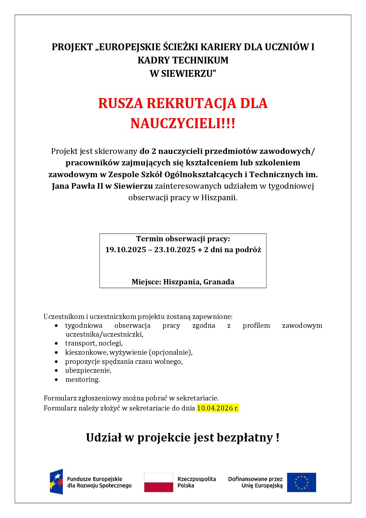 rekrutacja - nauczyciele